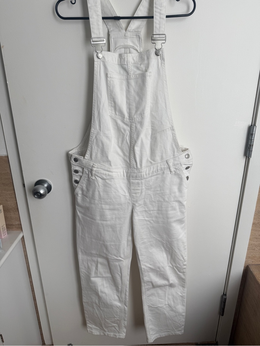 GAP White Cotton Overalls Maternity Jumpsuit